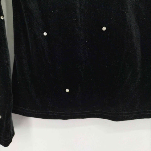 ストーンデザイン ベロア L/S トップス レディース