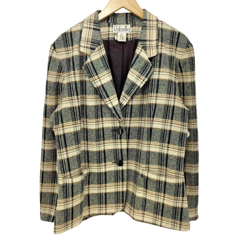 Rafaella 90s チェック シルクレーヨン テーラードジャケット レディース 12
