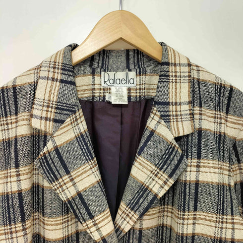 Rafaella 90s チェック シルクレーヨン テーラードジャケット レディース 12