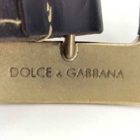 ドルチェアンドガッバーナ DOLCE&GABBANA デカバックル レザー ベルト メンズ 95 CM-38 INCH