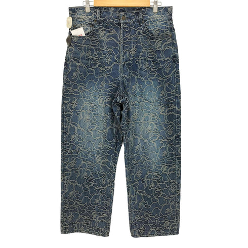 アベイシングエイプ A BATHING APE 25ss LINE CAMO JACQUARD RELAXED FIT 13OZ DENIM PANTS メンズ JPN:XL