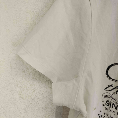 Klin Klin Y2K ラインストーン プリントデザイン Tシャツ レディース JPN:42