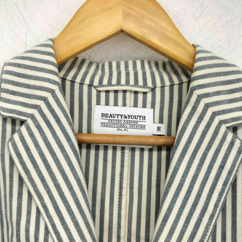 ビューティーアンドユースユナイテッドアローズ BEAUTY & YOUTH UNITED ARROWS BY TRADITIONAL ヘリンボーンストライプ パジャマガウン レディース 36
