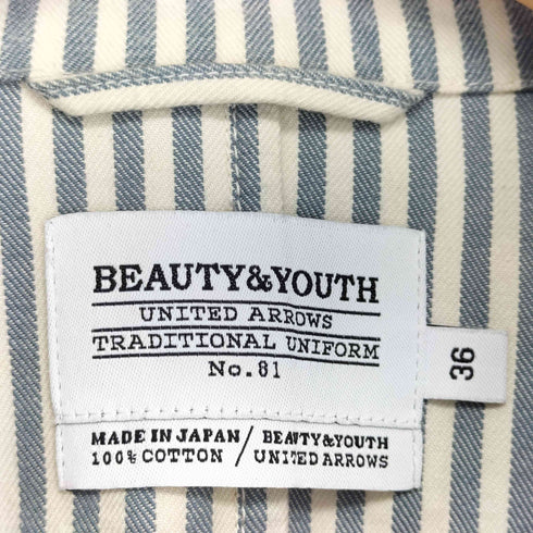 ビューティーアンドユースユナイテッドアローズ BEAUTY & YOUTH UNITED ARROWS BY TRADITIONAL ヘリンボーンストライプ パジャマガウン レディース 36