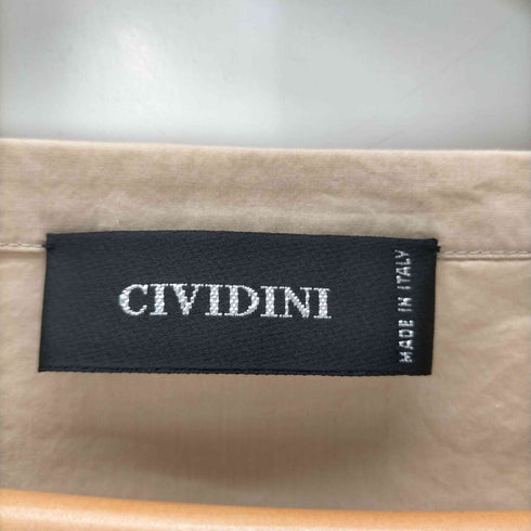 チヴィディーニ CIVIDINI MADE IN ITALY イタリア製 パネル ボーダー ノーカラー ブラウス レディース EUR:46