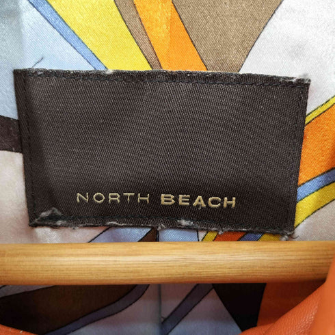 ノースビーチ NORTH BEACH 比翼 スタンドカラー ウエストベルト ジップアップ ラムレザーコート レディース