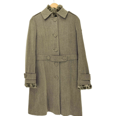 アベイシングエイプ A BATHING APE BAPY 00s Y2K レオパード コーデュロイ ファーコート レディース JPN:M