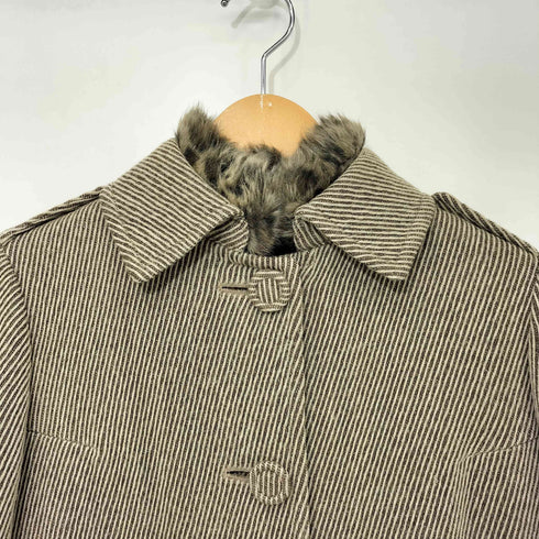 アベイシングエイプ A BATHING APE BAPY 00s Y2K レオパード コーデュロイ ファーコート レディース JPN:M