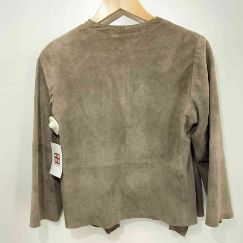 ユナイテッドアローズ UNITED ARROWS 羊革 ラムレザー スエード ボタンレス ジャケット ボレロ レディース JPN:38