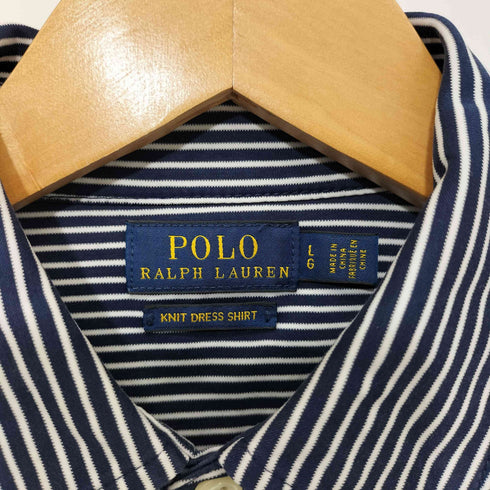 ポロラルフローレン POLO RALPH LAUREN ポニー刺繍 ストライプ ニットドレス L/S シャツ メンズ import:L