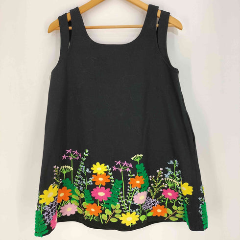 CALVIN LUO ダブルショルダー 花柄刺繍 ノースリーブ レディース import:S