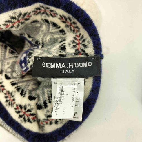 ジャンマアッカウォモ GEMMA.H UOMO スカル ボンボン ニット帽 メンズ