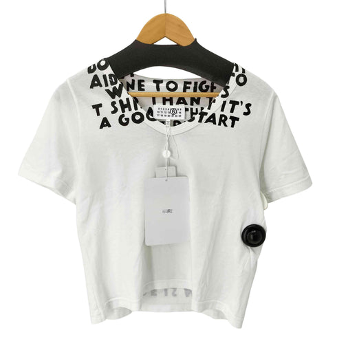 エムエムシックスメゾンマルジェラ MM6 Maison Margiela Vneck SIDA T-Shirt チャリティー・エイズ レディース import:S