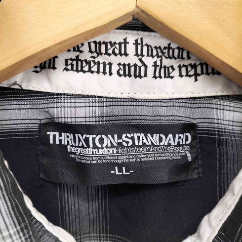 THRUXTON-STANDARD Y2K 平成 チェック柄半袖プリントシャツ メンズ LL