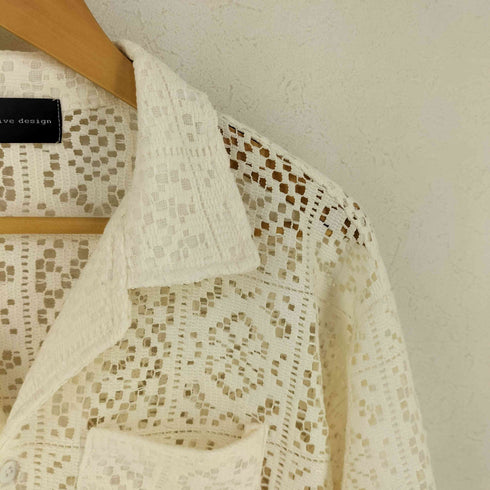 ネオス NEOS ADDICTIVE DESIGN ルーズシルエット バロックレース オープンカラー シアーシャツ メンズ M