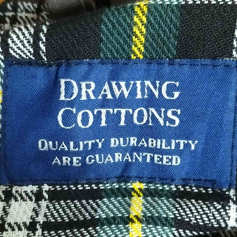 DRAWING COTTONS 裏地チェック コーデュロイ切替 オイルドクロスジャケット メンズ import:XL
