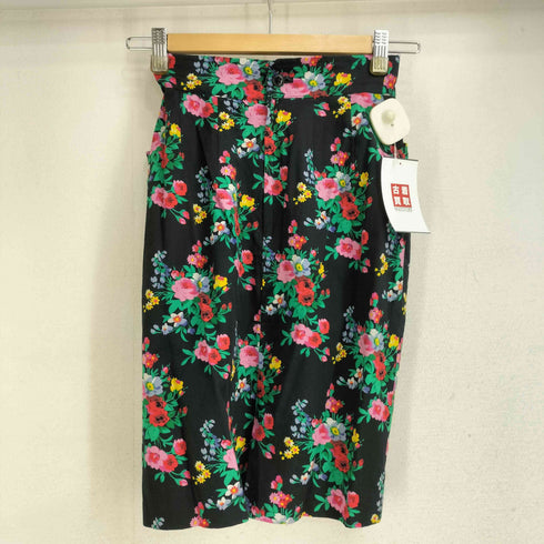ケンゾーパリス KENZO PARIS ヴィンテージ花柄 五分丈タイトスカート レディース import:M