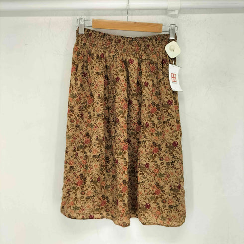 アニエスベー agnes b. PARIS シルク100 花柄 膝丈 スカート レディース JPN:36