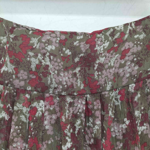 アニエスベー agnes b. PARIS シルク100 花柄 シアー 膝丈 スカート レディース JPN:36