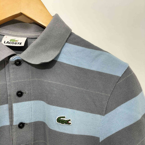 ラコステ LACOSTE ワニ ロゴ 刺繍 ボーダー ポロシャツ メンズ JPN:3