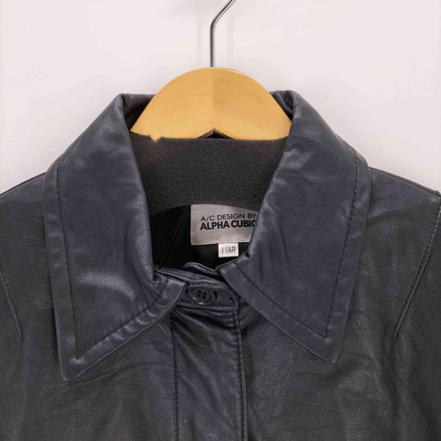 ALPHA CUBIC COW LEATHER 比翼ジップ カウレザージャケット レディース 11AR