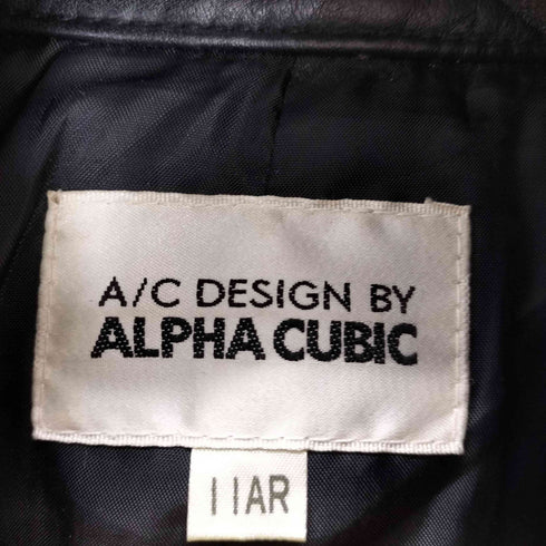 ALPHA CUBIC COW LEATHER 比翼ジップ カウレザージャケット レディース 11AR