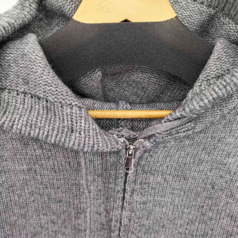クロップド丈 ダブルジップ ニットパーカー casual レディース