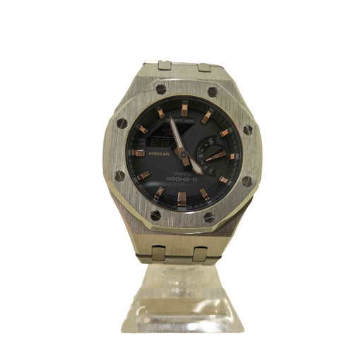 カシオ CASIO G-SHOCK シルバーメタル カスタム gma-s2100-1a メンズ