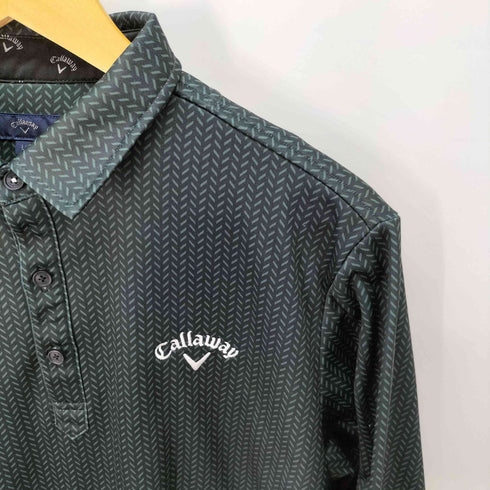 キャロウェイ Callaway 幾何学プリント裏起毛長袖ポロ メンズ LL