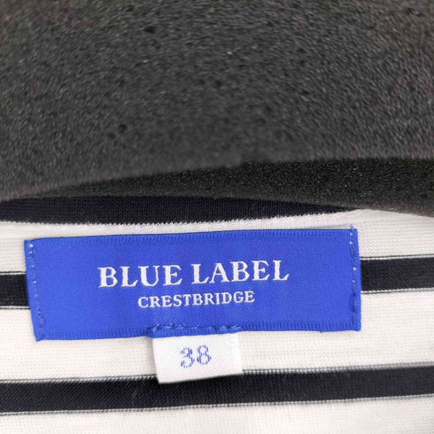 ブルーレーベルクレストブリッジ BLUE LABEL CRESTBRIDGE 袖ロゴプリント ボーダー S/S カットソー レディース EUR:38
