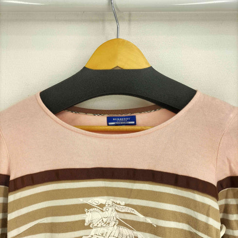 バーバリーブルーレーベル BURBERRY BLUE LABEL ビックロゴプリント ボーダー ミニワンピース レディース EUR:38