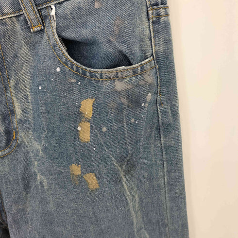 プリントデザイン ストレートデニムパンツ casual レディース M