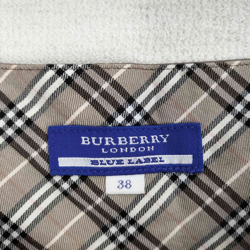バーバリーブルーレーベル BURBERRY BLUE LABEL ロゴ刺繍 バルーンスリーブ ミニワンピース レディース EUR:38
