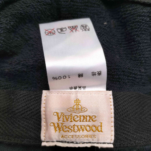 ヴィヴィアンウエストウッド Vivienne Westwood 日本製 オーブロゴ 刺繍 プリント キャスケットハット レディース M