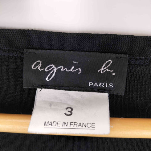 アニエスベー agnes b. MADE IN FRANCE リブ切替ニットカーディガン レディース 3