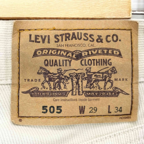 リーバイス Levis 90S 中国製 505 ボタン裏HK刻印 コットンピケ ジップフライ パンツ 98年製 メンズ W29 L34