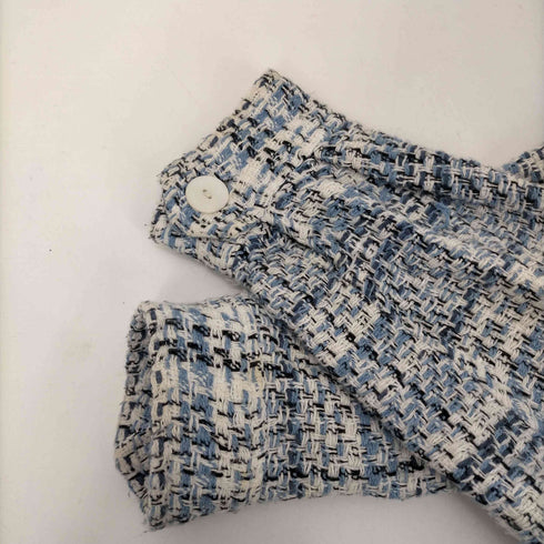 ザラ ZARA クロップド ショート ツイード シャツ ジャケット レディース import:XS