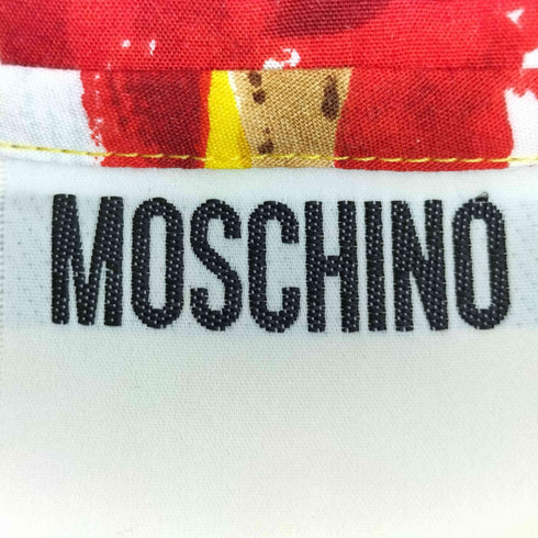 モスキーノ MOSCHINO ワインボトルプリント 金ボタン 七分袖シャツ レディース