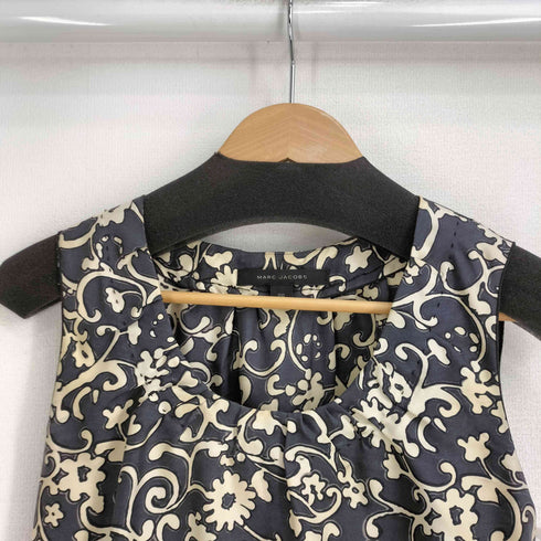 マークジェイコブス MARC JACOBS USA製 シルク100 総柄ノースリーブ ブラウス レディース 00