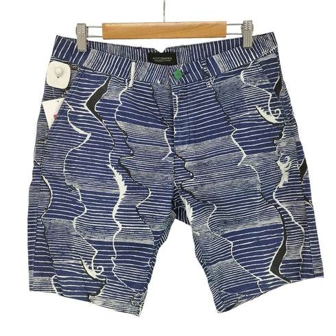スコッチアンドソーダ SCOTCH&SODA 波柄 総柄 ハーフパンツ メンズ W30