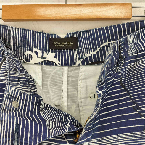 スコッチアンドソーダ SCOTCH&SODA 波柄 総柄 ハーフパンツ メンズ W30