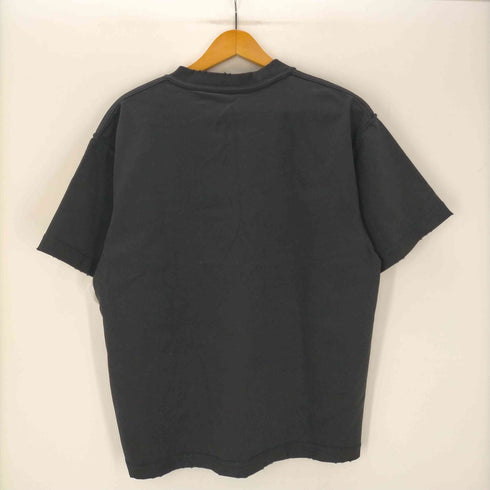 INSIST ON NATURAL ロゴパッチ ダメージ加工 インサイド アウト S/S ボックス Tシャツ メンズ import:L