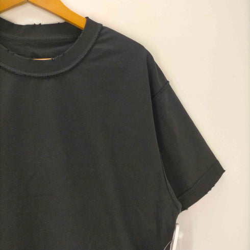 INSIST ON NATURAL ロゴパッチ ダメージ加工 インサイド アウト S/S ボックス Tシャツ メンズ import:L