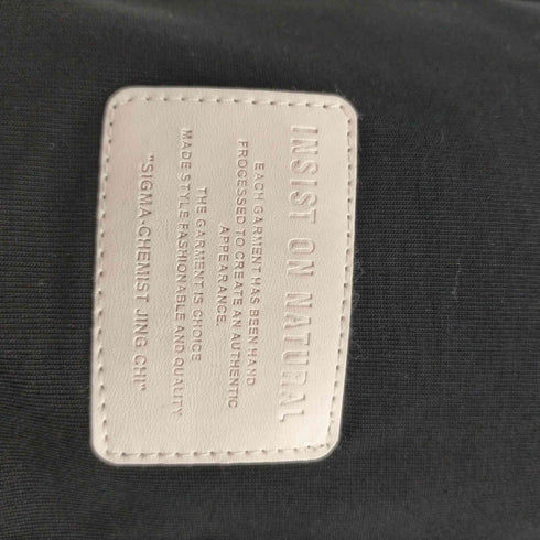 INSIST ON NATURAL ロゴパッチ ダメージ加工 インサイド アウト S/S ボックス Tシャツ メンズ import:L