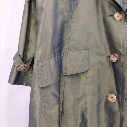 アクアスキュータム AQUASCUTUM 玉虫 ステンカラーコート レディース