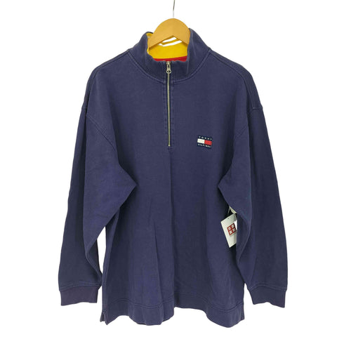 トミーヒルフィガー TOMMY HILFIGER 刺繍ロゴ ハーフジップ スウェット メンズ XL