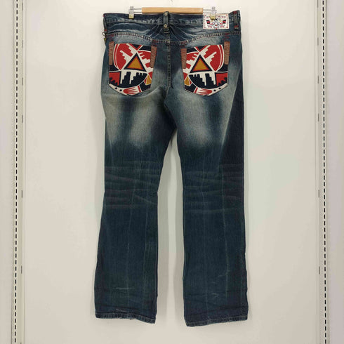 アカデミクス akademiks バックポケット 総柄 ワイド デニム パンツ メンズ 40