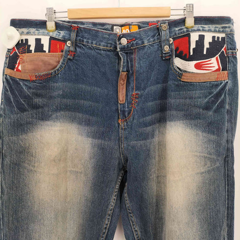 アカデミクス akademiks バックポケット 総柄 ワイド デニム パンツ メンズ 40