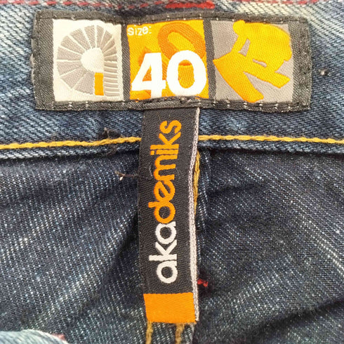 アカデミクス akademiks バックポケット 総柄 ワイド デニム パンツ メンズ 40