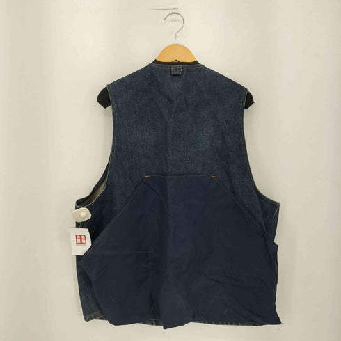 シアーズ Sears 70s SPORTS CENTER 3ポケット バッグナイロン地 デニムベスト メンズ import:XL